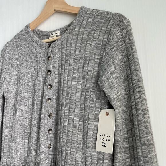 🆕 Billabong always lounging long sleeve soft and comfy grey dress NWT size xs - Picture 7 of 13